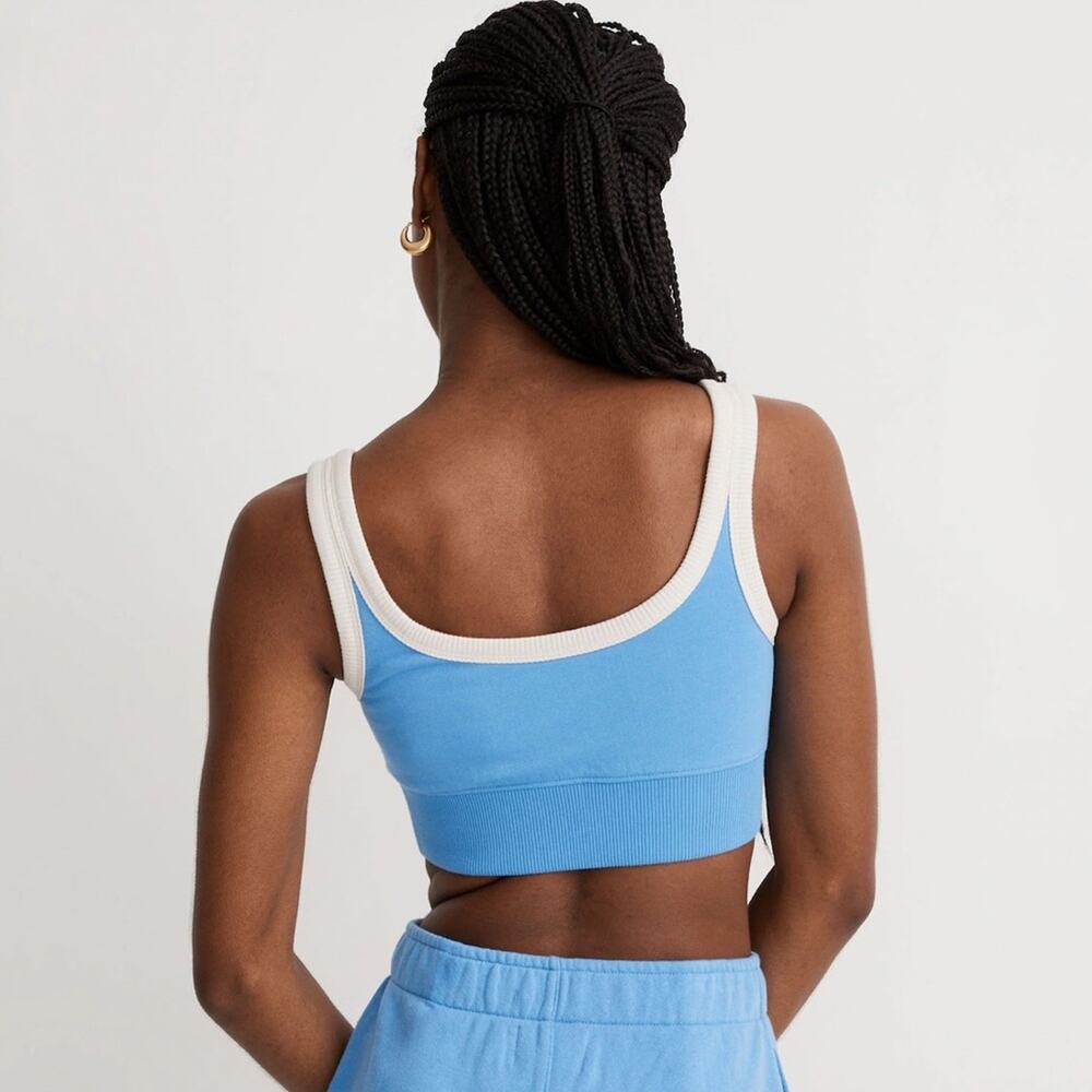 NWT MWL Madewell Terry Ribbed Bralette Oasis Blue Size XL - Picture 3 of 9